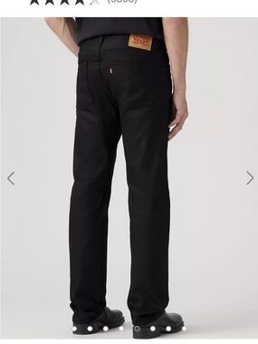 Levi's Black Straight-Leg Jeans with Red Tab